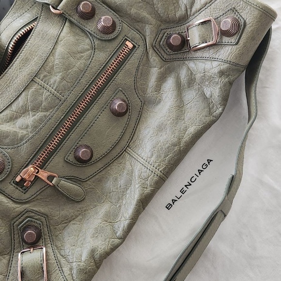BNWT Balenciaga Giant 21 City Bag – Rare Vert D'eau w/ Rose Gold Hardware - Picture 12 of 16
